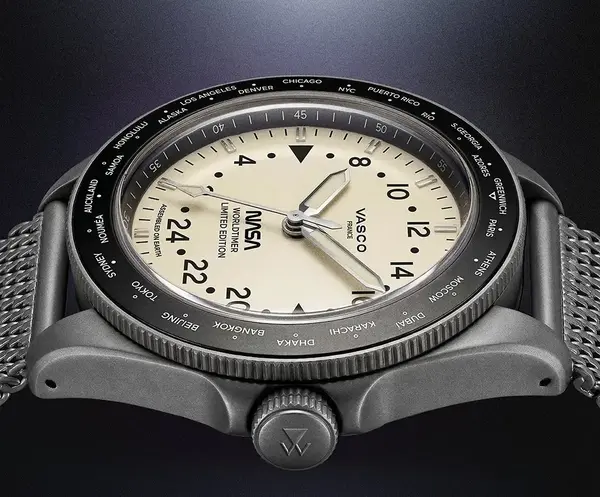 Montre aviateur Vasco NASA Worldtimer Steel 1