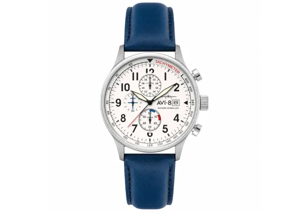 Montre aviateur avi 8 hawker hurricane classic chronograph white 27