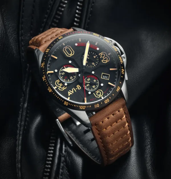 Montre aviateur avi 8 p 51 mustang blakeslee chronograph 5