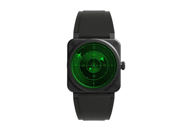 Montre aviateur br 03 green radar ceramic 14