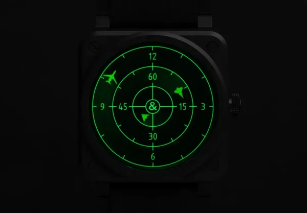 Montre aviateur br 03 green radar ceramic 15