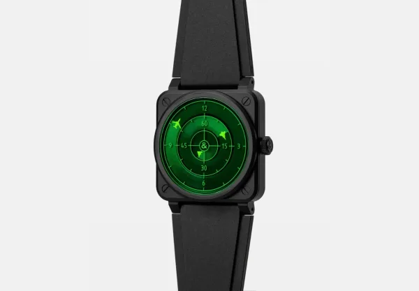 Montre aviateur br 03 green radar ceramic 16