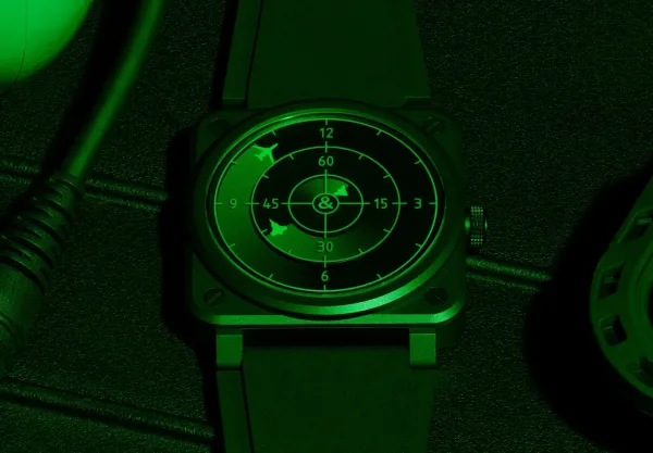 Montre aviateur br 03 green radar ceramic 22
