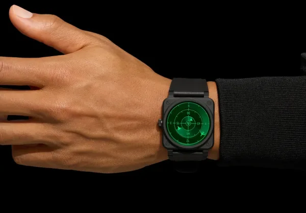 Montre aviateur br 03 green radar ceramic 23