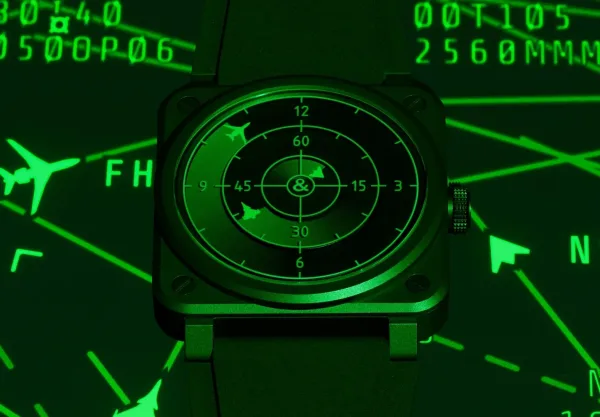 Montre aviateur br 03 green radar ceramic 24