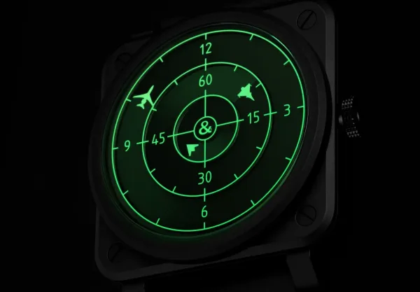 Montre aviateur br 03 green radar ceramic 25