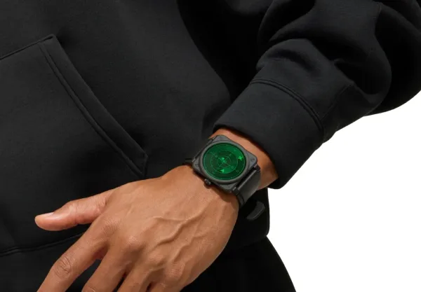 Montre aviateur br 03 green radar ceramic 26