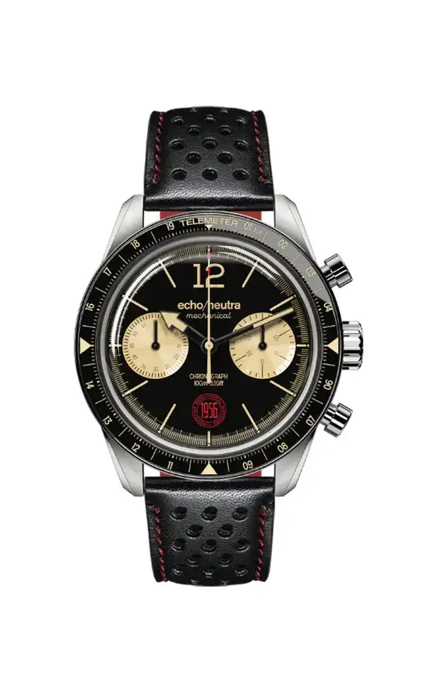 Montre echoneutra 1956 chronographe noir 2