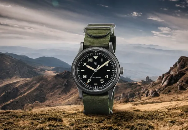 Montre militaire elliot brown arne cali noir 28