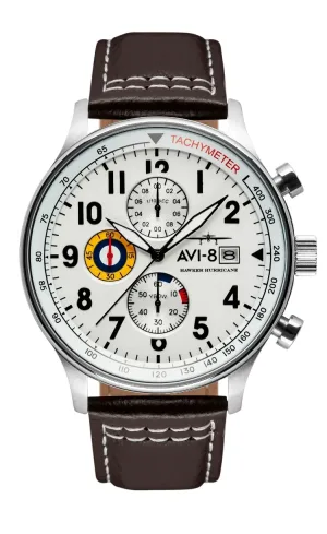 Montre aviateur avi 8 hawker hurricane classic chronograph white 4