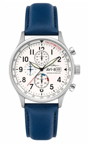 Montre aviateur avi 8 hawker hurricane classic chronograph white 6