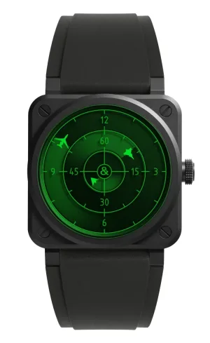 Montre aviateur br 03 green radar ceramic 6