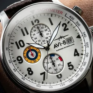 Montre aviateur avi 8 hawker hurricane classic chronograph white 11