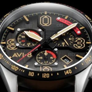 Montre aviateur avi 8 p 51 mustang blakeslee chronograph 10